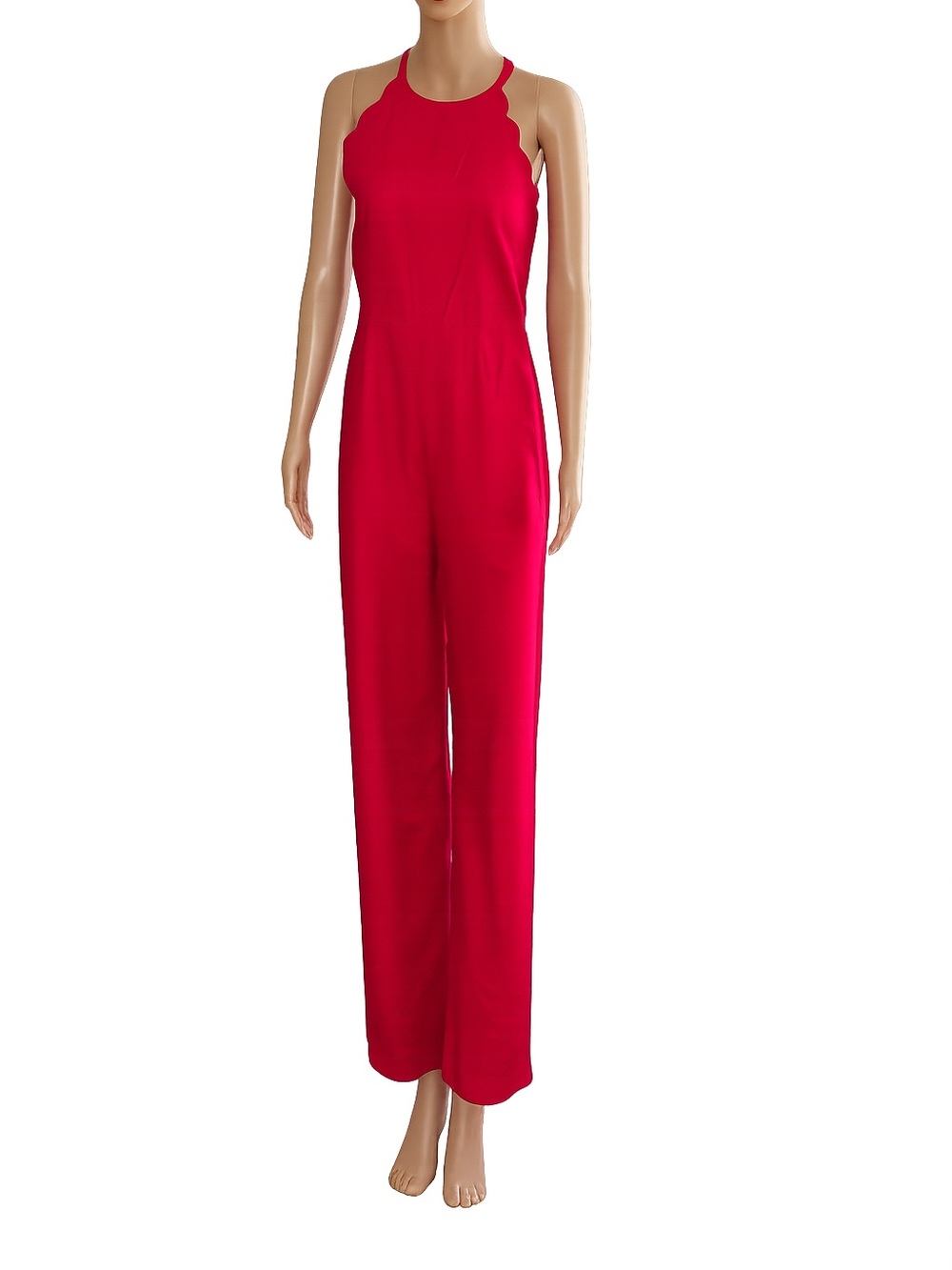 Harper red halter Jumpsuit